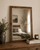 Farmhouse mirror with dark walnut frame and reclaimed wood accents for home decor