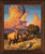 Storm Warning by Dallen Lambson canvas giclée featuring a majestic bull elk in a dramatic wilderness landscape. Detailed wildlife artwork perfect for rustic, cabin, and lodge décor.