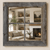 Handmade rustic windowpane mirror featuring four pane grid detailing and authentic reclaimed wood texture