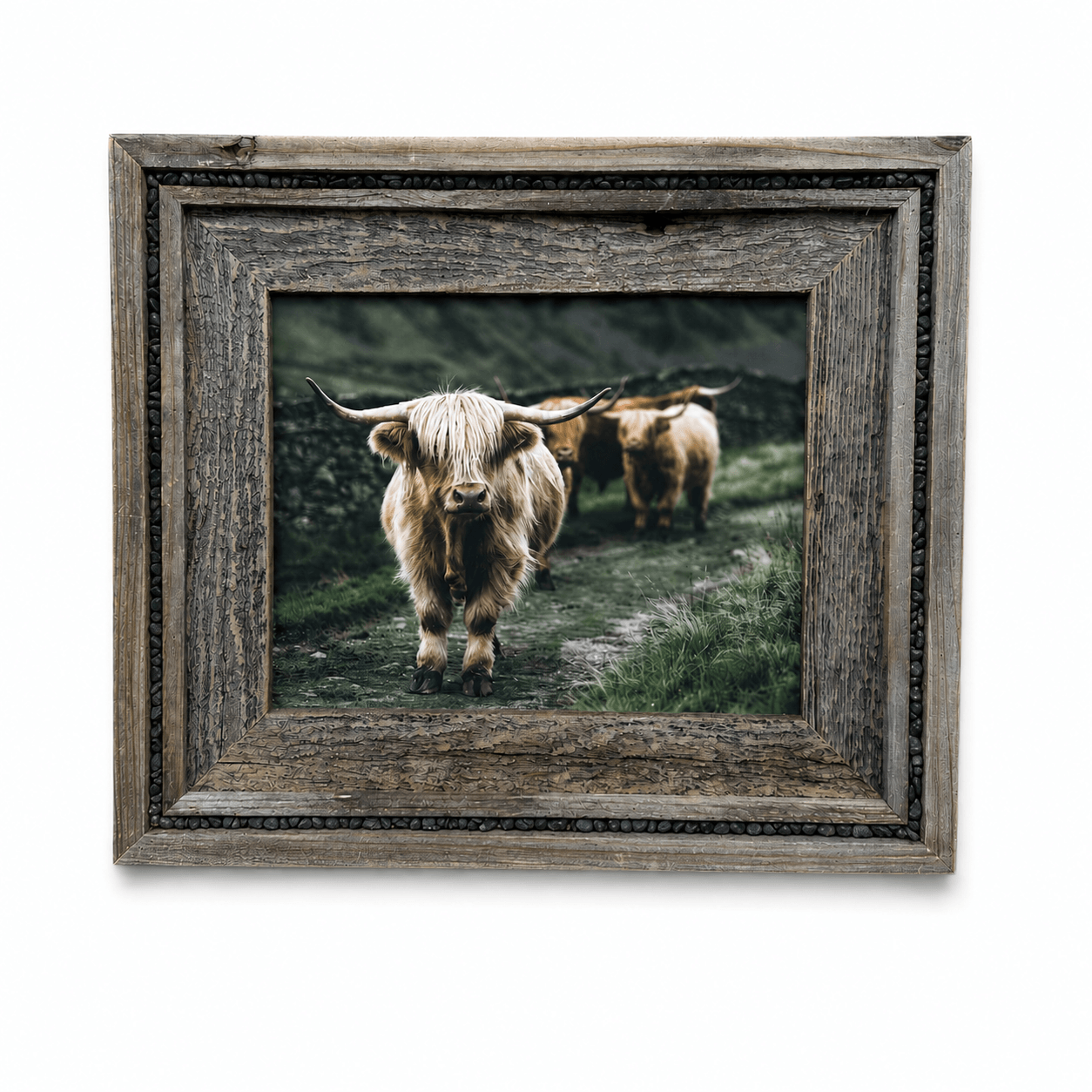 Barnwood Black Pebble Inlay