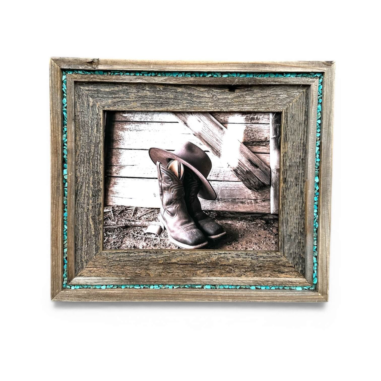 Barnwood Turquoise Inlay