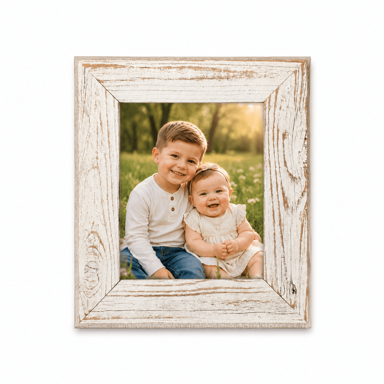 Antique White Reclaimed Wood Frame