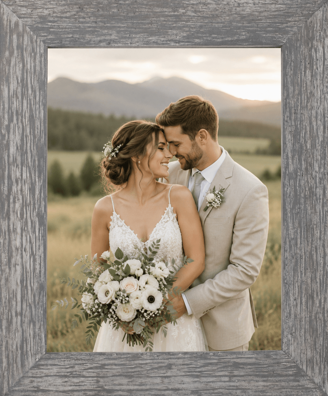 Heavily Distressed Slate Narrow width frame
