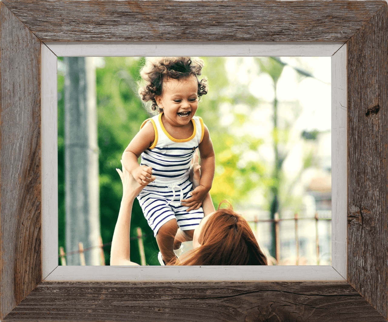 Barnwood Picture Frame with Red Wash, 4x6 Rustic Wood Frame