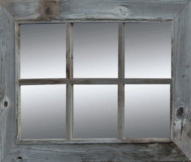 rustic window pane mirror rustic barnwood mirror country 6 pane