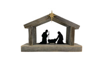 Rustic Wooden Silhouette Nativity 