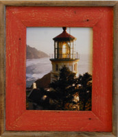 16x24 Barnwood Picture Frame - Lighthouse Red Distressed Wood Frame