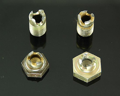Stock Cummins® 12MM banjo bolt - Distorts at 35 ft. lbs. Breaks at 45.8 ft. lbs. Aftermarket high flow 12MM bolt - Distorts at 18.3 ft. lbs. Breaks at 20.8 ft. lbs