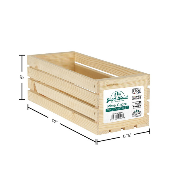 Good Wood By Leisure Arts Crates 15 inch x 5.75 inch x 5 inch