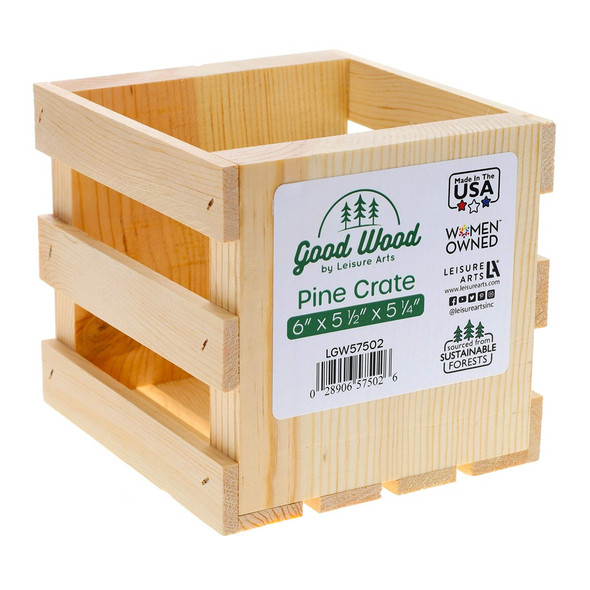 Good Wood By Leisure Arts Crates 6 inch x 5.25 inch x 5.5 inch