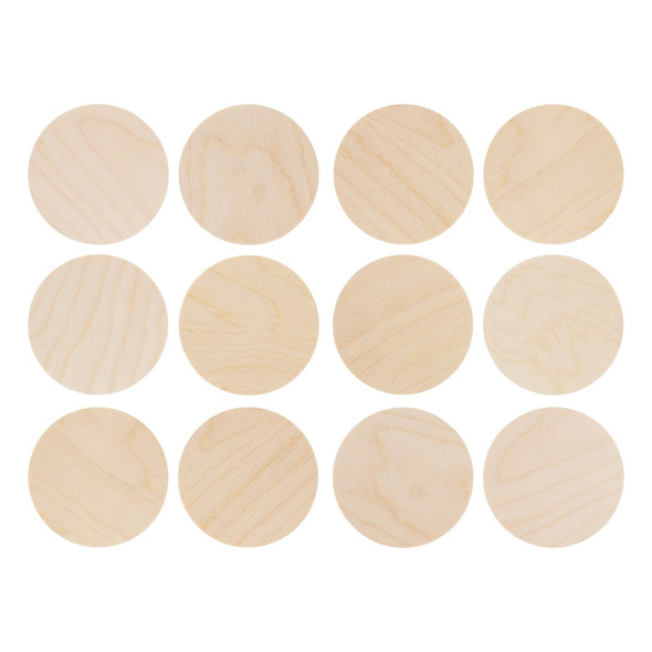 Good Wood By Leisure Arts Coasters 4 inch Round 6mm Thick Bulk 12pc