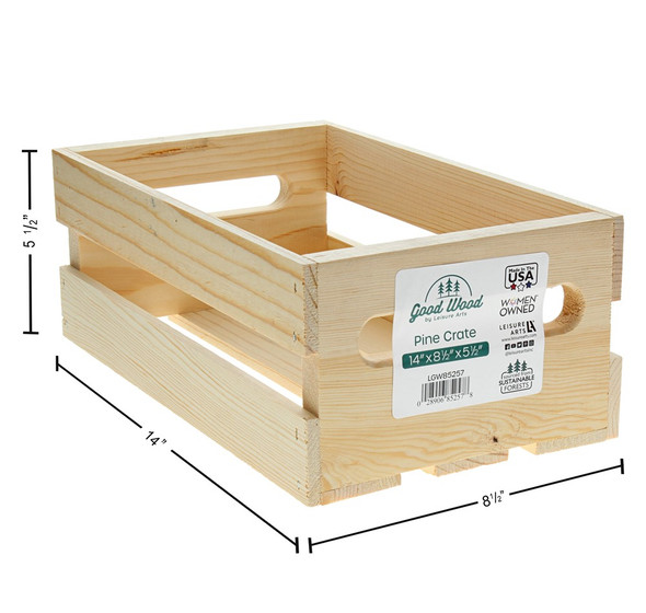 Good Wood Crate Pine 14x 8.5x5.5"