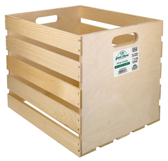 Good Wood By Leisure Arts Crates Solid End 16 inch x 13.5 inch x13.5 inch