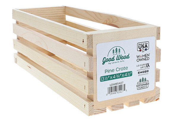 Good Wood By Leisure Arts Crates Natural 13.5 inch x 4.75 inch x 4.5 inch