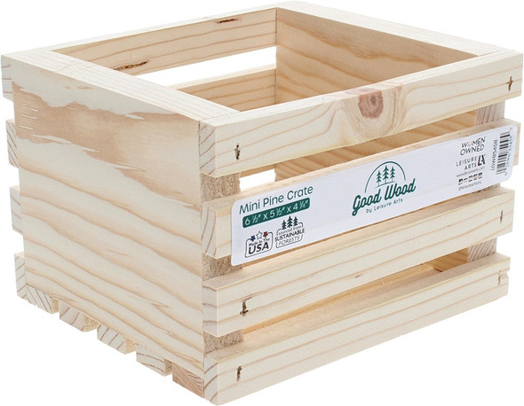 Good Wood By Leisure Arts Crates Mini 6.5 inch x 5.5 inch x 4.25 inch