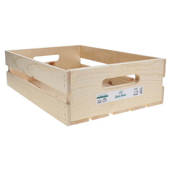 Good Wood By Leisure Arts Crates Half 17.75 inch x 11.625 inch x4 inch