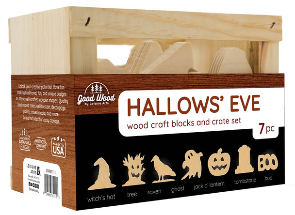 Good Wood By Leisure Arts Crated Kits Hallows Eve 7pc