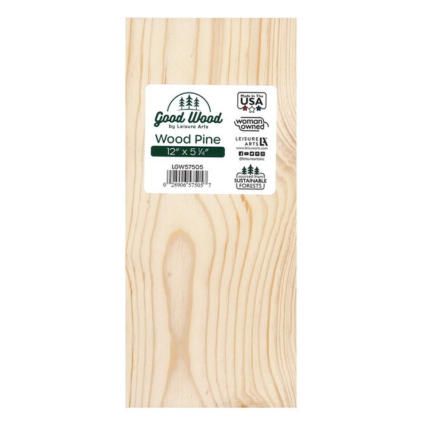 Good Wood by Leisure Arts Planks 12 inch x 5.25 inch Pine
