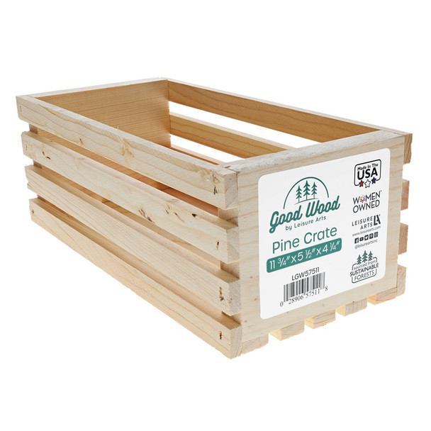Good Wood By Leisure Arts Crates 11.75 inch x 5.5 inch x 4.25 inch