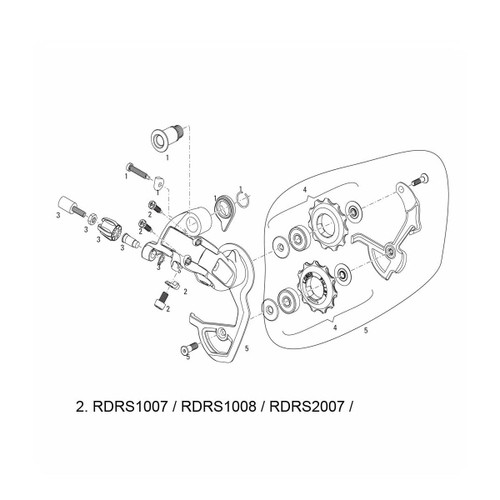 Kit Visserie (Réglage) pour Dér. Arrière Route RIVAL - 11 V / Alu & Acier / Vis (Btr 3) + clips - Black & Silver
