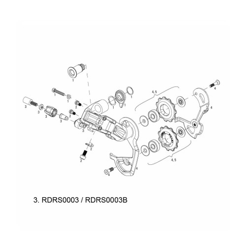 Kit Barrilet de réglage pour Dér. Arrière Route RED10 - 10 V / Alu + Composite - Black