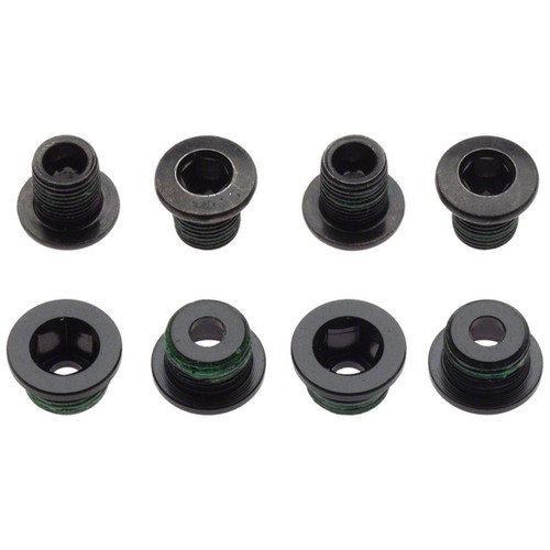 Kit Visserie pour plateaux Mtb 10 V - 4 Vis+Cheminées / Alu (M10) / Acier (M8) / 4x Boulons M8/M10 - Steel Black Kit Visserie pour plateaux Mtb 10 V - 4 Vis+Cheminées / Alu (M10) / Acier (M8) / 4x Boulons M8/M10 - Steel Black