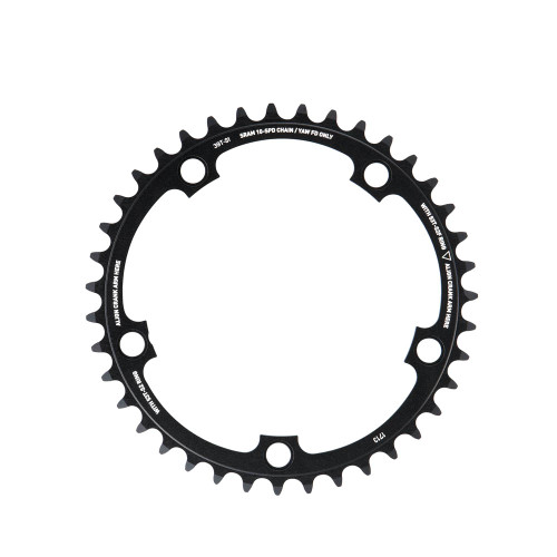 Plateau Route 2x RED10 S1 ALU 3mm 10 V (YAW) - 39T / X-Glide™ R / pour péd. 53/39T / 5 Bolt - 130 BCD - Blast Black