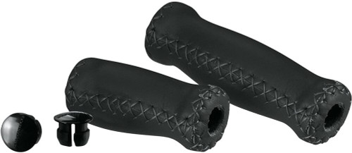 POIGNEES SHORT + LONG GRIPS NOIR CUIR