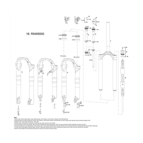 Service Kit ROCKSHOX TORA TK/XC32/RECON SILVER B1