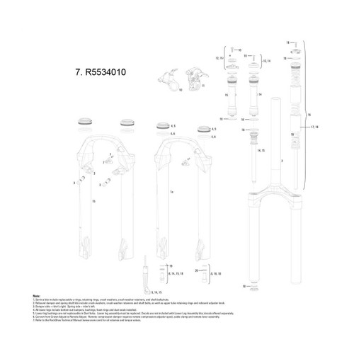 COLLIER GUIDE DURITE + VIS POUR FOURCHES ROCKSHOX