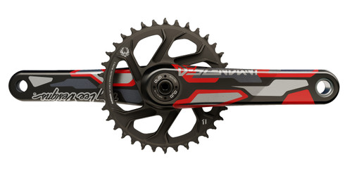 Pédalier 12V EAGLE DESCENDANT DH Carbon TroyLeeDesigns DUB83 DM 36 Dents X-Sync2 Rouge 165MM