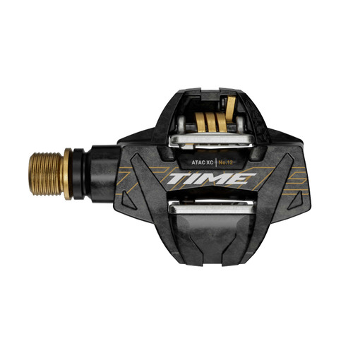 Pédales XC 12 Axe Titane Carbon/Or + Cales ATAC 13°/17° C1