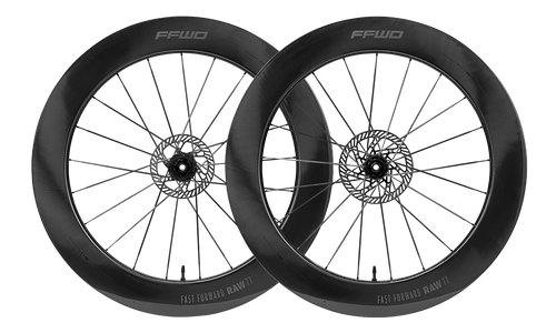 (New 2025)  Paire de roues RAW 77 - TLR Disque - FFWDxCERAMICSPEED / Shimano Gloss Black