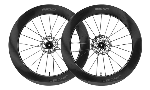 (New 2025)  Paire de roues RAW 77 - TLR Disque - FFWDxCERAMICSPEED / Shimano Gloss Black