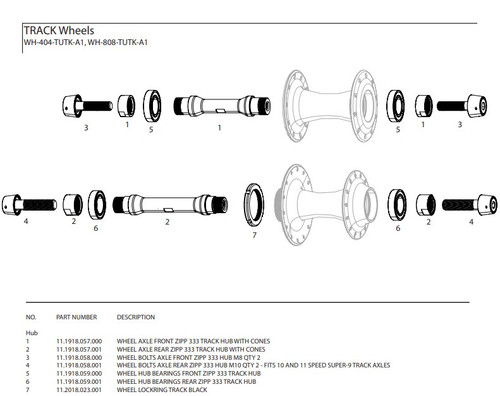 Roulements pour moyeu avant 333 Track