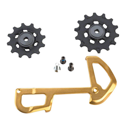 KIT GALETS DERAILLEUR Sync™ ET CHAPE INTERNE ALU XX1 EAGLE (12V) + VIS / GOLD KIT GALETS DERAILLEUR Sync™ ET CHAPE INTERNE ALU XX1 EAGLE (12V) + VIS / GOLD