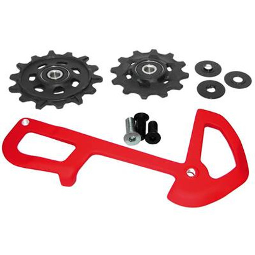 KIT GALETS DERAILLEUR Sync™ ET CHAPE INTERNE ALU XX1 EAGLE (12V) + VIS / RED