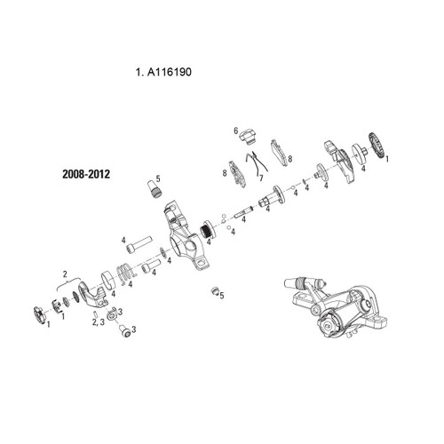 Molette de Réglage BB7 (2008-2016) - Pour Réglage Attaque des plaquettes / Plastique / incl. 2x Molettes + Clip - Red