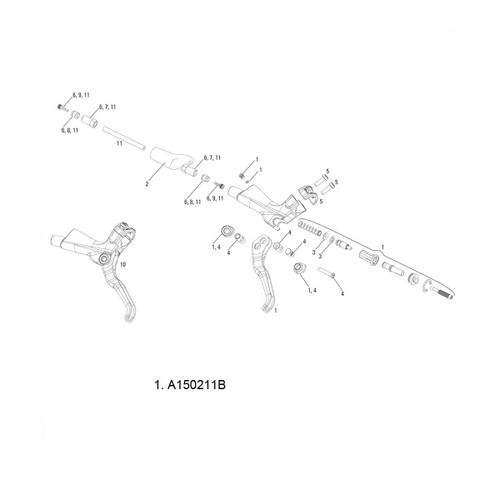 Levier  ELIXIR 3 - Levier Seul / Aluminum / incl. Levier/Axe/Bushing - Tungstene Black