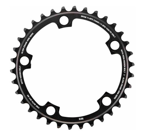 Plateau Route 2x RED22/FORCE22 S3 ALU 3mm 11 V (YAW) - 39T / X-Glide™ R / pour péd. 53/39T / 5 Bolt - 130 BCD - Blast Black