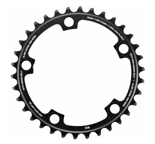 Plateau Route 2x RED22/FORCE22 S3 ALU 3mm 11 V (YAW) - 39T / X-Glide™ R / pour péd. 53/39T / 5 Bolt - 130 BCD - Blast Black