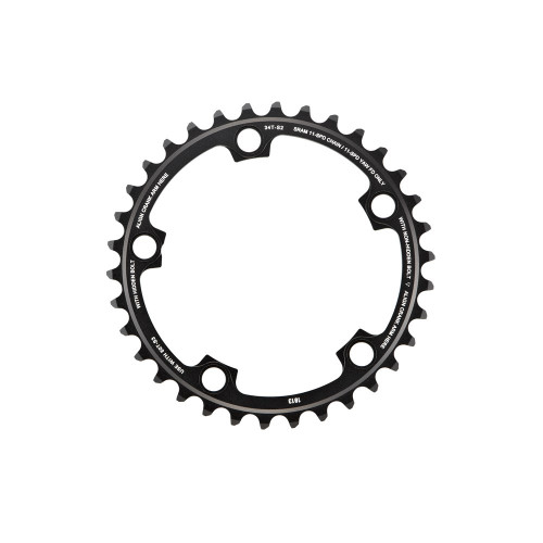Plateau Route 2x RED22/FORCE22/RIVAL22 S2 ALU 3mm 11 V (YAW) - 34T / X-Glide™ R / pour péd. 50/34T / 5 Bolt - 110 BCD - Blast Black