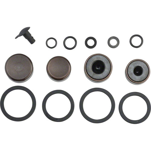Kit Piston Etrier GUIDE ULTIMATE - 4 Pistons / D=14mm & D=16mm  / Pist. Aluminium / Incl. 4x Pistons + Joints - Black