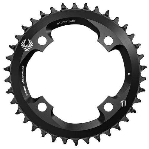 Plateau Mtb 1x EAGLE ACIER Rond 12 V - 38T /  X-Sync™ 2 / 4 Bolt - 104 BCD - Black