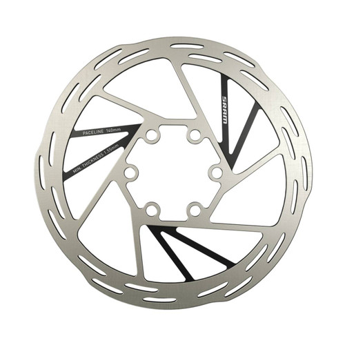 DISQUE SRAM PACELINE ARRONDI 6 TROUS ARGENT / NOIR 140MM