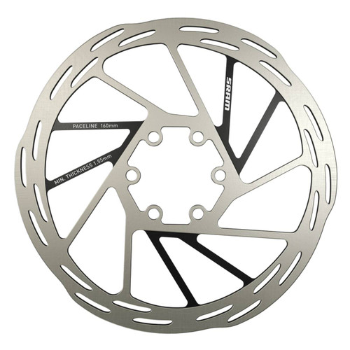 DISQUE PACELINE ARRONDI 6 TROUS ARGENT / NOIR 160MM