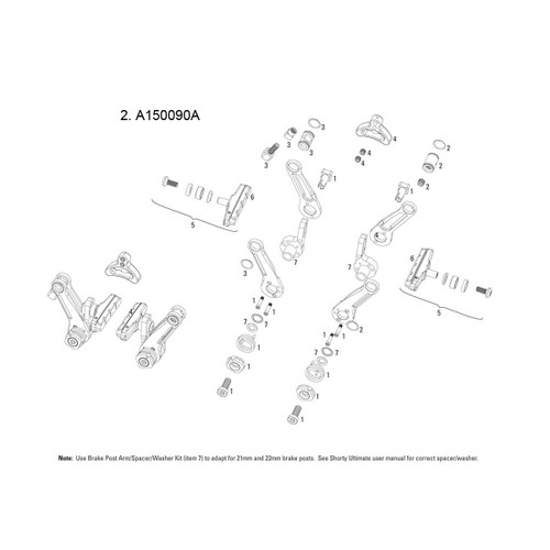 Kit de visserie ETRIER SHORTY - pour Serrage de cable - Red