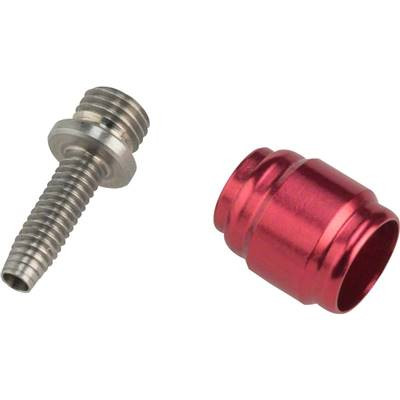 Kit Olives/Inserts 1X ROAD/MTB - Freins & Durites / 1x (Ins. Fileté + Olive Red) / Ss Outil - Silver & Red