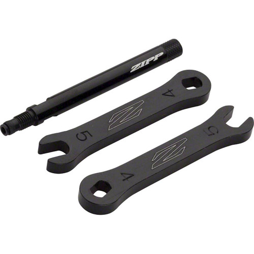 Extension de valve Presta Tangente Knurled - 65mm (pour roue 808) - Black (2 Pces + Clés 4/5mm)