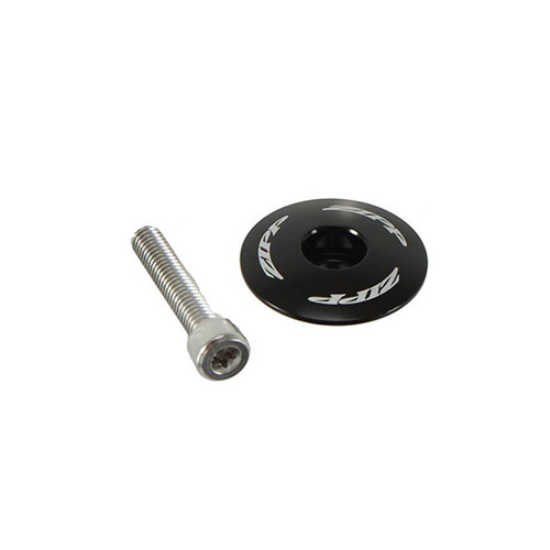 Capot de Direction & Vis   - Capot Aluminium/Pour pivot 1-1/8” / Vis Acier Torx® T25 - Polished Black + White Logo